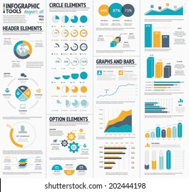 Large infographic vector elements template designers collection