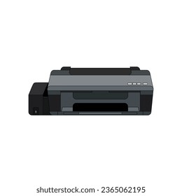 Large Inkjet Printer in lineal grey color icon. A3 ink tank printer vector illustration for office and business. Top choice editable graphic resources for many purposes.