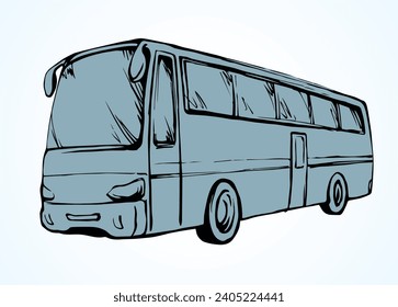 Large intercity bus. Vector drawing