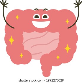 Large intestine character. Illustration of a large intestine in good condition.