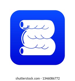 Large intestine icon blue vector isolated on white background
