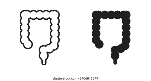 Large intestine icon concept outline symbol design. Simple element illustration.