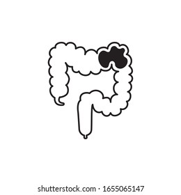 Design der großen Darmsymbol, Mensch Mensch Menschen Anatomie Biologie und Wissenschaft Thema Vektorillustration Illustration