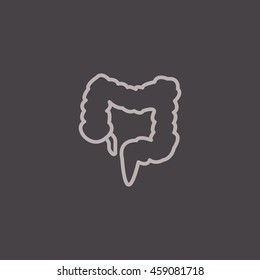 Large intestine icon flat.