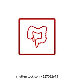 Large intestine icon flat.