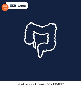 Large intestine icon flat.