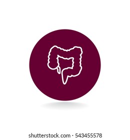 Large intestine icon flat.