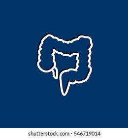 Large intestine icon flat.