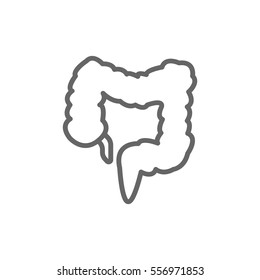 Large intestine icon flat.