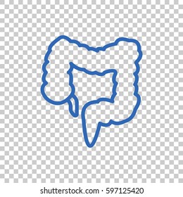 Large intestine icon flat.
