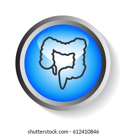 Large intestine icon flat.