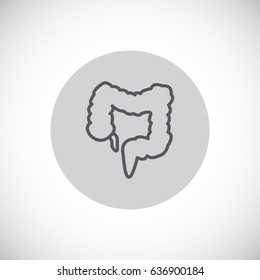 Large intestine icon flat.