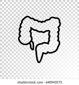 Large intestine icon flat.