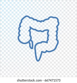 Large intestine icon flat.