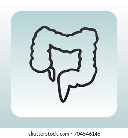 Large intestine icon flat.