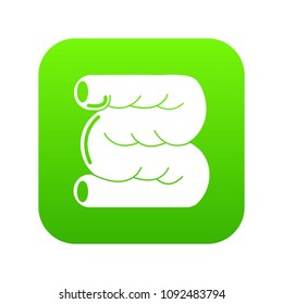 Large intestine icon green vector isolated on white background