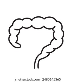 Large intestine icon, human body anatomy