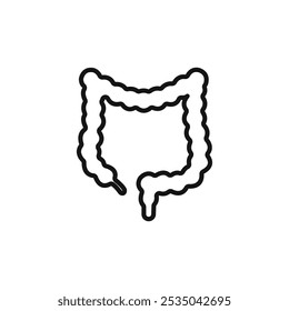 Icono del intestino Grande Vector plano aislado en el contorno