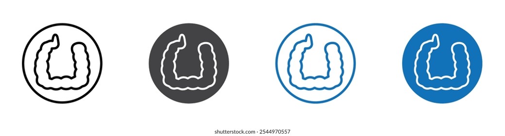 Large intestine icon Logo sign in thin line outline