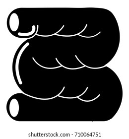 Large intestine icon . Simple illustration of large intestine vector icon for web design isolated on white background