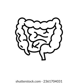 Large Intestine icon in vector. Illustration