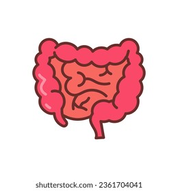 Large Intestine icon in vector. Illustration
