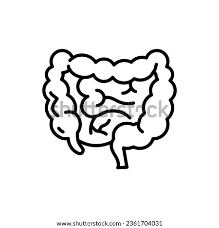 Large Intestine icon in vector. Illustration