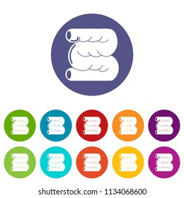 Large intestine icons color set vector for any web design on white background