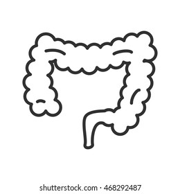large intestine linear icon. Thin line design