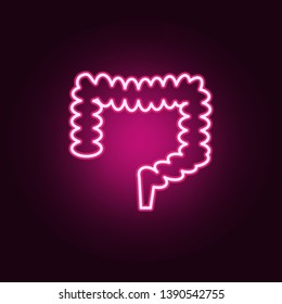 Large intestine neon icon. Elements of body parts set. Simple icon for websites, web design, mobile app, info graphics