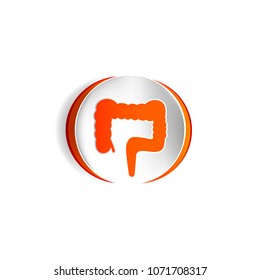 Large intestine vector icon.