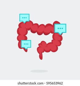 Large intestine vector illustration