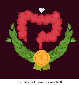 Large intestine vector illustration
