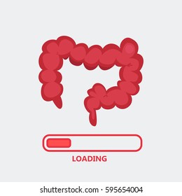 Large intestine vector illustration