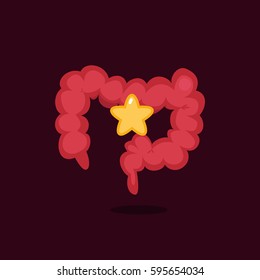 Large intestine vector illustration