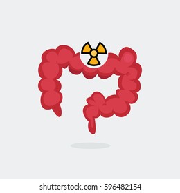 Large intestine vector illustration