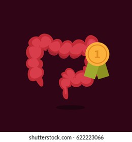 Large intestine vector illustration