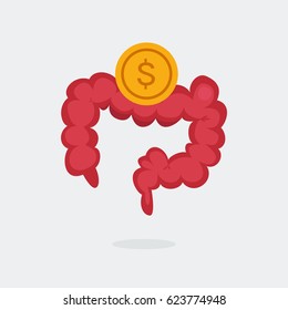 Large intestine vector illustration