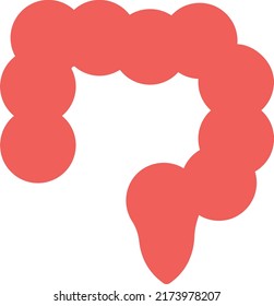 large intestine Vector illustration on a transparent background.Premium quality symbols.Stroke vector  icon for concept and graphic design.