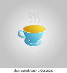 A large invigorating refreshing morning mug of delicious energetic strong coffee on a white background