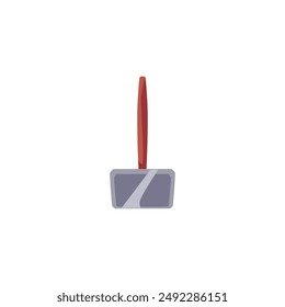 Large iron hammer with wooden handle. A tool for working in a forge to give the correct shape to metal objects. Vector illustration isolated on white background.