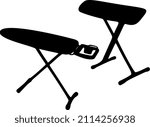 Large ironing board with legs. Vector image.