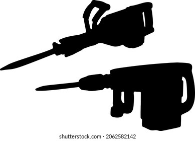 Large jackhammers big. Vector image.