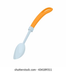 Large kitchen spoon icon, cartoon style