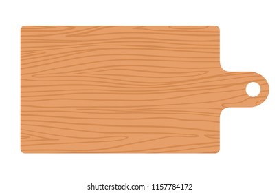 Large kitchen wooden board for slicing vector flat material design isolated on white