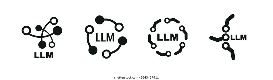Großes Sprachmodellsymbol auf weißem Hintergrund