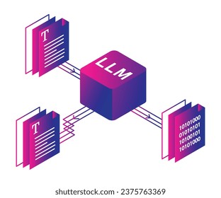 The Large Language Model icon signifies a powerful AI language model, capable of understanding and generating human-like text across various domains.