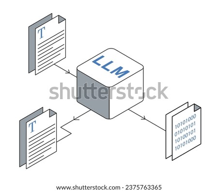 The Large Language Model icon signifies a powerful AI language model, capable of understanding and generating human-like text across various domains.