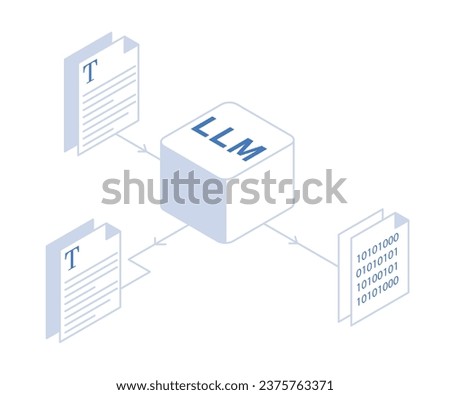 The Large Language Model icon signifies a powerful AI language model, capable of understanding and generating human-like text across various domains.