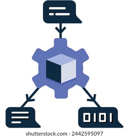 Large Language Model Icon, Textual Intelligence Symbol, NLP Representation, Language Processing Icon, AI Language Model